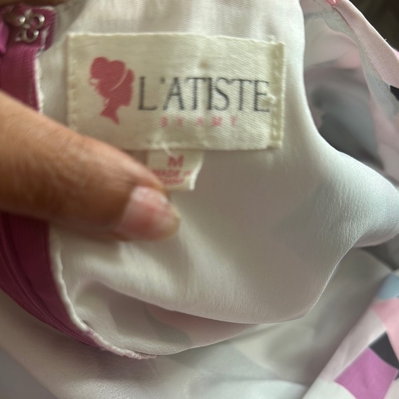 Pink Geometric Patterned Dress - Picture 4 of 7